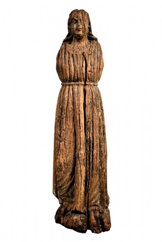 The Virgin medieval wooden sculpture, France first of the 15th century 